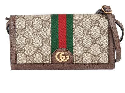 Mini Ophidia Wallet On Strap, front view